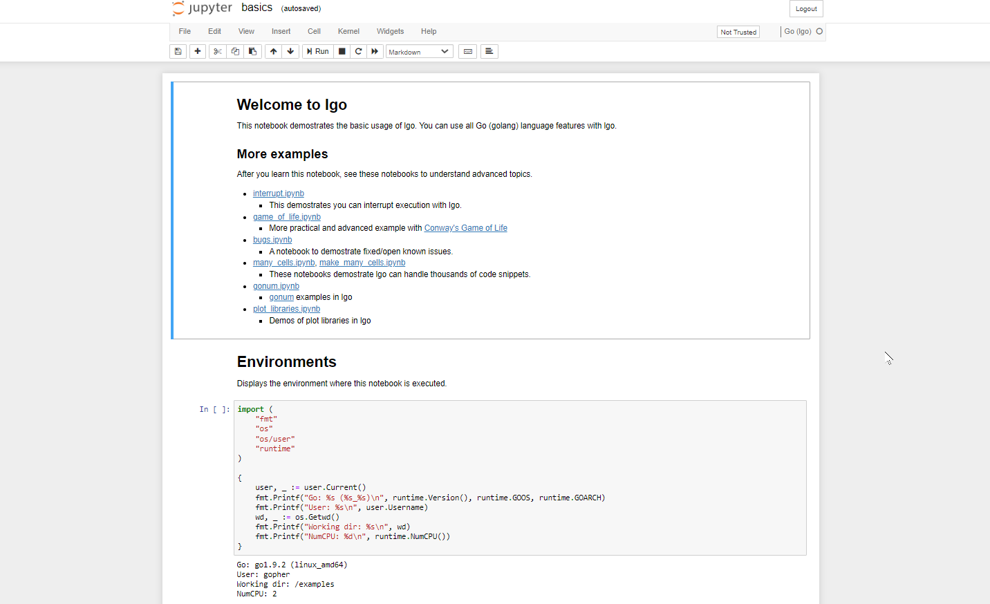Golang in Jupyter